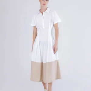 ABITO BICOLOR CON MANICA AD ALETTA