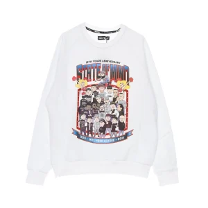 5TATE OF MIND Felpa Girocollo Uomo 10th Years Anniversary League Crewneck White da uomo