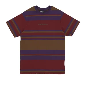 THE HUNDREDS Maglietta Uomo Stone Stripe Tee Burgundy da uomo